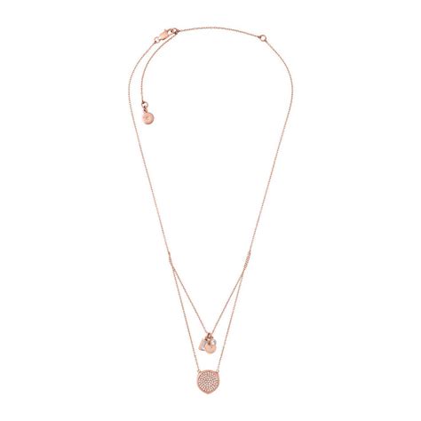 michael kors kette mkj6752791|Michael Kors Womens Brilliance Rose Gold Necklace MKJ6752791.